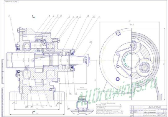 Set of drawings of planetary single-stage reduction gear box