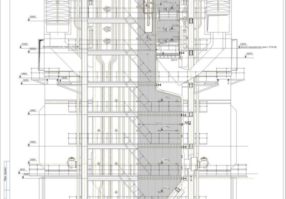 General view drawings of BKZ-420-140 boiler