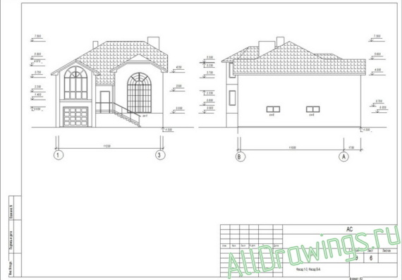 Sketch design of the mansard cottage