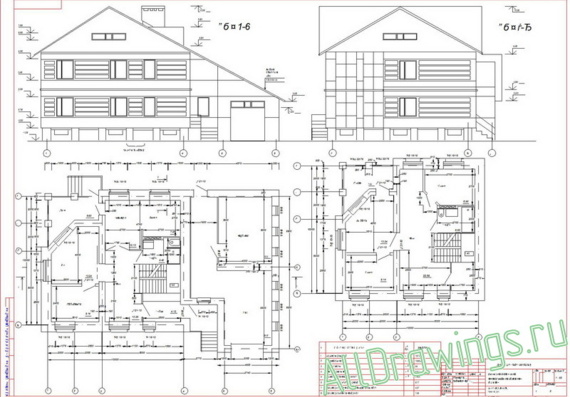 Design of a cozy 2-storey cottage with plans and sections
