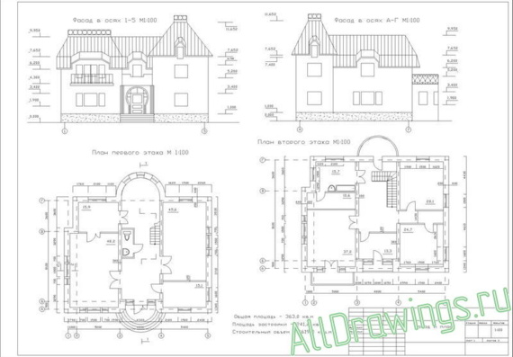 Drawings of two-storey cottage