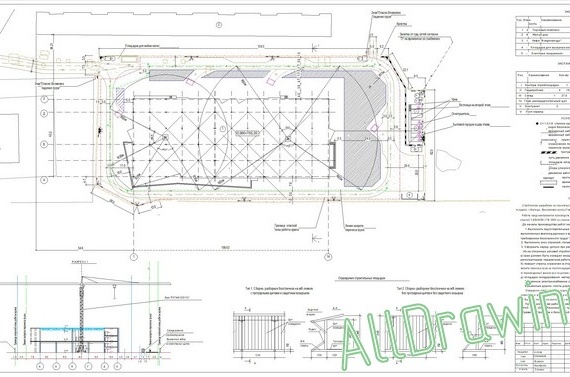 Construction plan for the construction of a shopping center