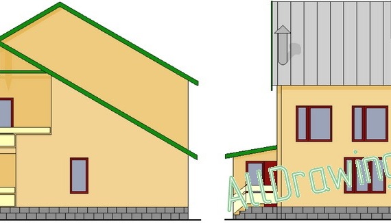 Architecture of a two-story residential building