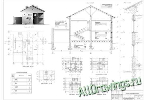 Coursework in architecture 2-storey residential building