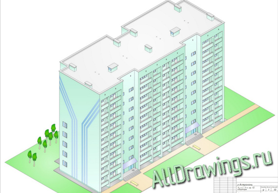 Diploma project - Residential building for 72 apartments