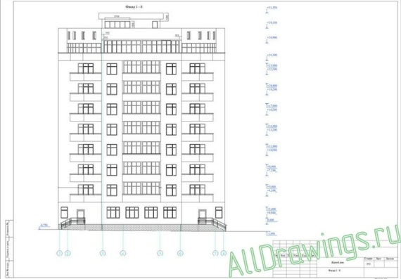 Main drawings of multi-storey residential building