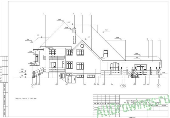 Cottage project in plans and sections