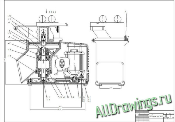 General view drawings of MPR-350 wiping and cutting machine