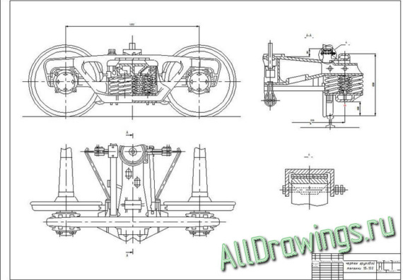 General view drawings of freight trolley 18-100