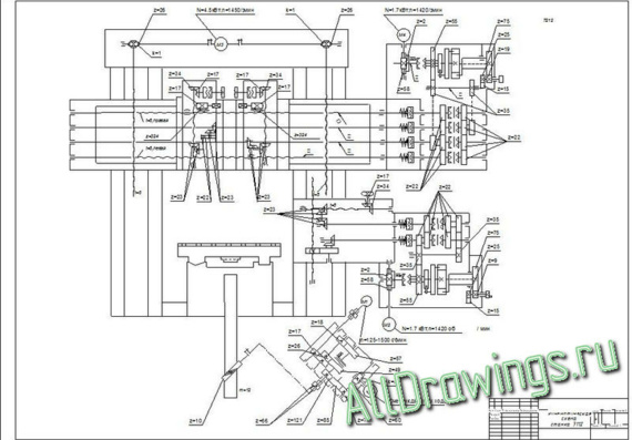 Kinematic diagram of machine 7112