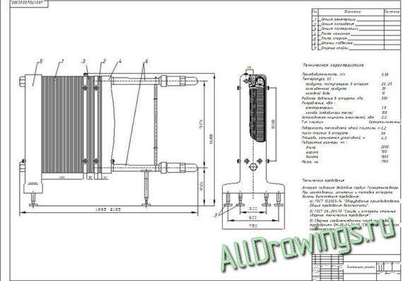 General view drawings of pasteurization cooling plant for drinking milk production