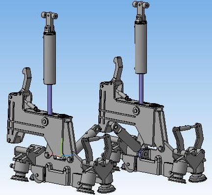 3D model of track machine lifting and straightening device