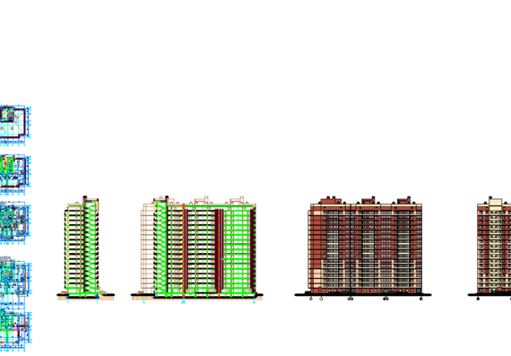The project of a 17-story 9-section residential building.