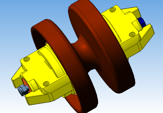 Track Tractor Support Roller 3D