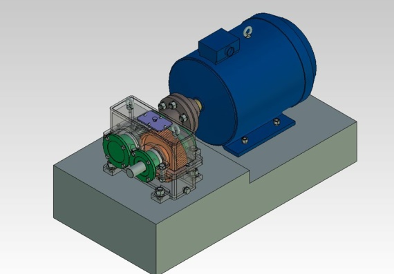 3D gearbox assembly