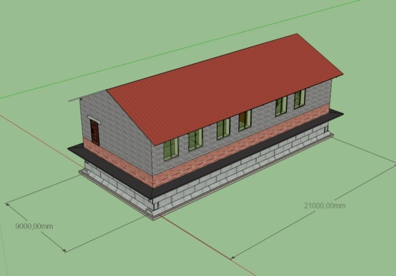 One storey house in Sketchup