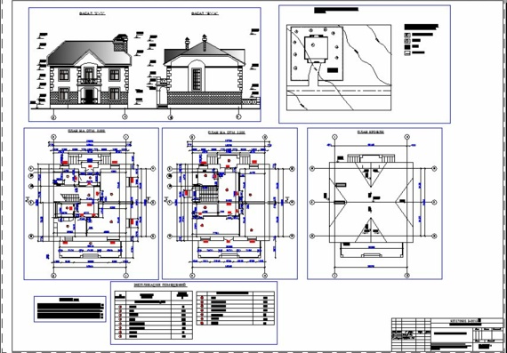 Two-storey dwg residential building