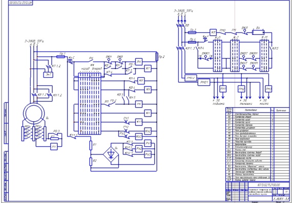 Electrical schematic diagram of bridge crane EE control