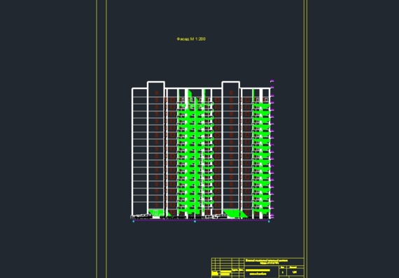 17-storey multi-apartment panel residential building