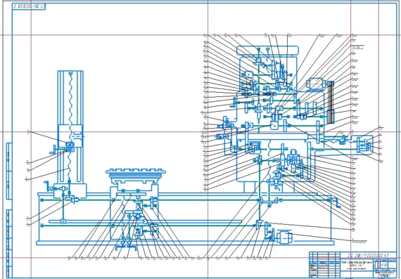 Kinematic diagram of 262G horizontal boring machine