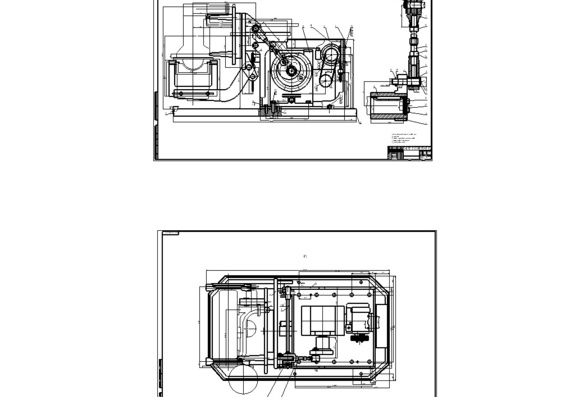 Bench drawing for engine disassembly and assembly