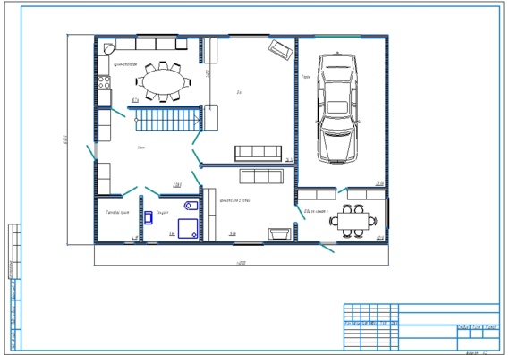 Drawing of 1 floor of the house