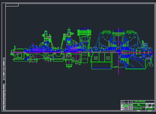 Longitudinal section of CVD of the turbine K-210-130