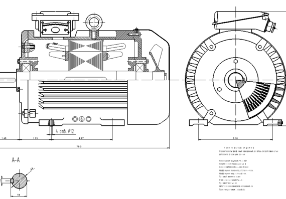 Course project on machines. Asynchronous motor drawing.