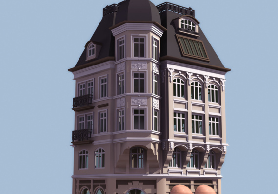 3DS Max model of bank building