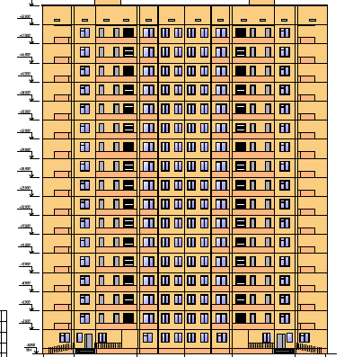 Drawings of panel 17-storey residential building