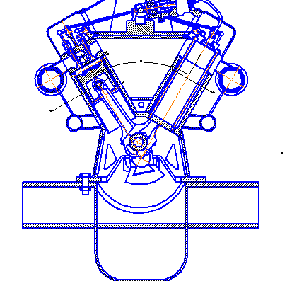 DRAWING OF DIESEL D49 IN SECTION WITH LOCATION BY PHASES 