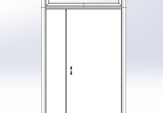 Дверь металлическая с остекленной фрамугой (1280х2580)