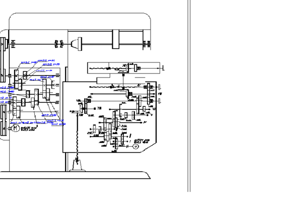 Kinematic diagram of horizontal milling machine 6H82