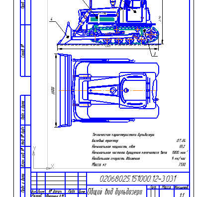 Comparative analysis and calculation of characteristics of bulldozer DT-75B