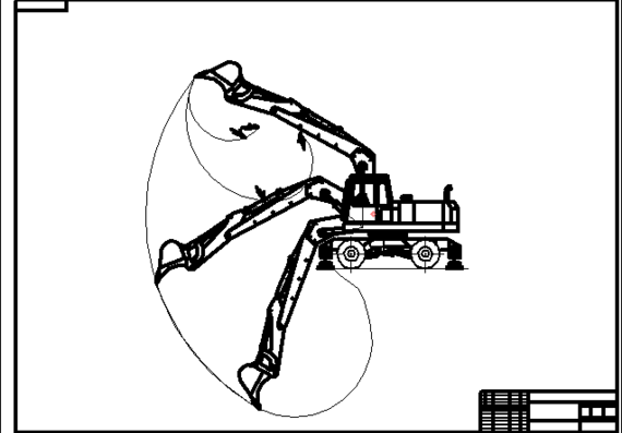 General view drawing of BM037 excavator 
