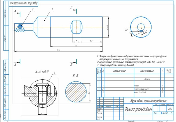 Drawings of prefabricated threaded cutters