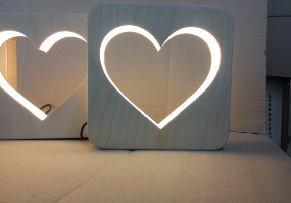 "Heart" lamp for laser
