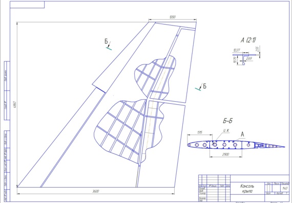 Конструкции крыла учебного самолёта, прочностного расчёта элементов крыла