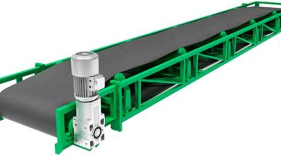 Inclined horizontal belt conveyor
