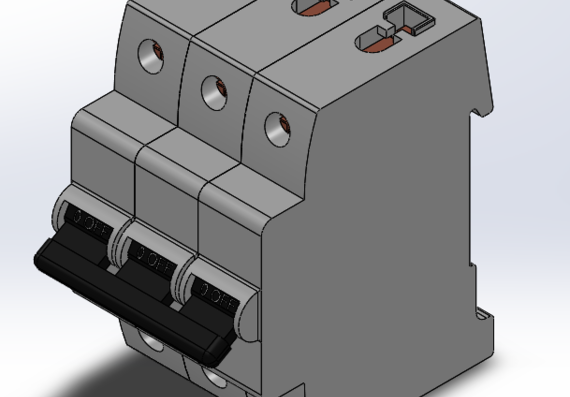 Modular three-pole circuit breaker