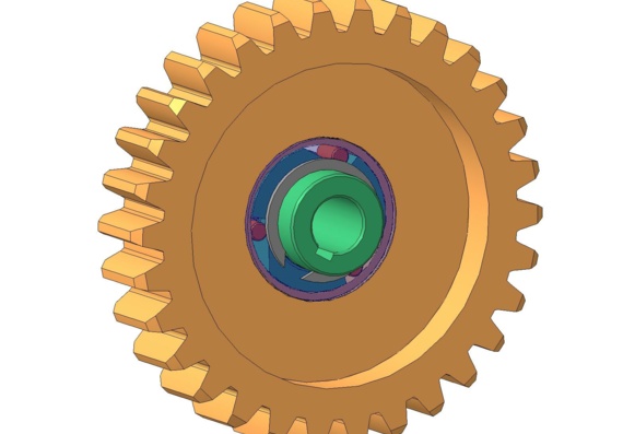 Gear with overrunning clutch