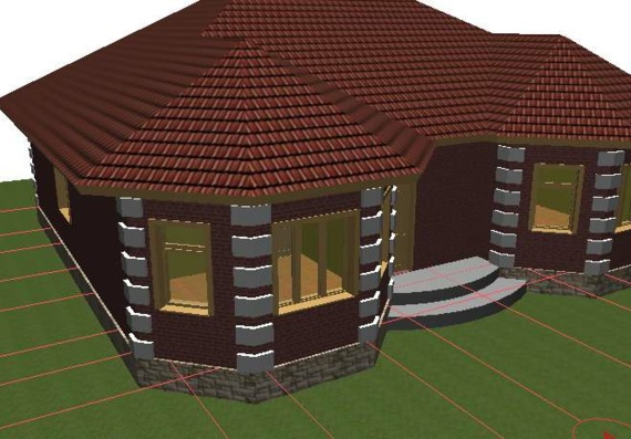 План одноэтажного дома в архикаде