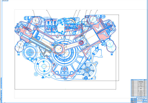 Cross section of engine 3D20