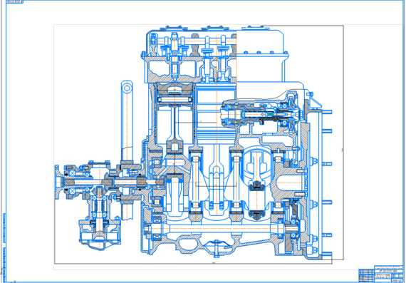 Longitudinal section of engine 3D20