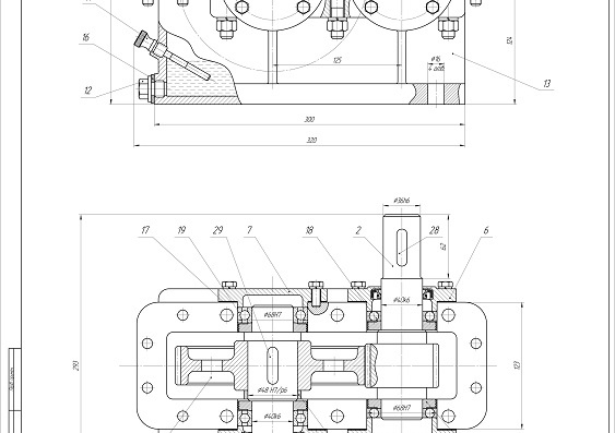 Course work on the design of a cylindrical single-stage reduction gear box