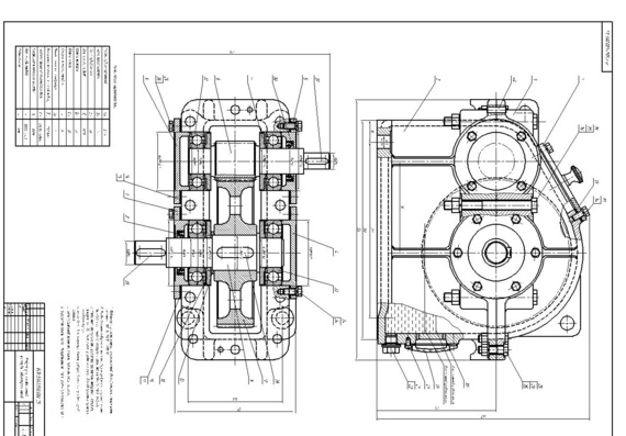 Helical Gear Box Drawing