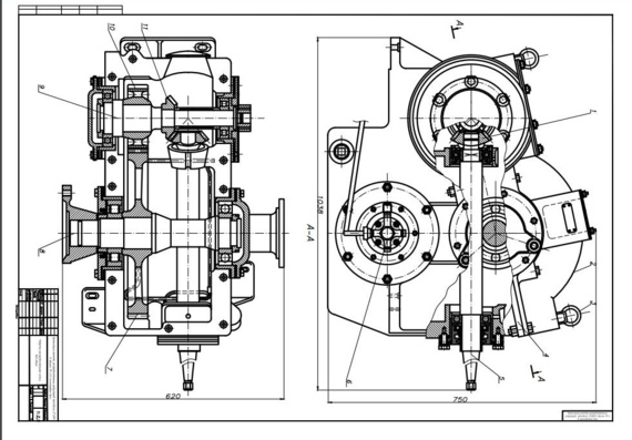Distribution gearbox of diesel locomotive 2TE10U