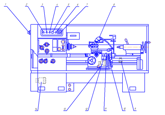 Electrical equipment of turning-screw machine 16D35M layout diagram