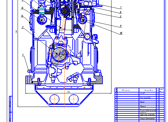 Cross section of diesel engine 6CHN 32/40