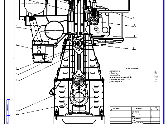 Cross section of diesel engine 6DKRN50/191